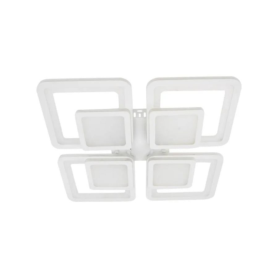 LED CHANDIER se sezamovým dálkovým ovládáním, 77W, 4 čtverce, studené/horké/neutrální světlo, nestabilní, bílá
