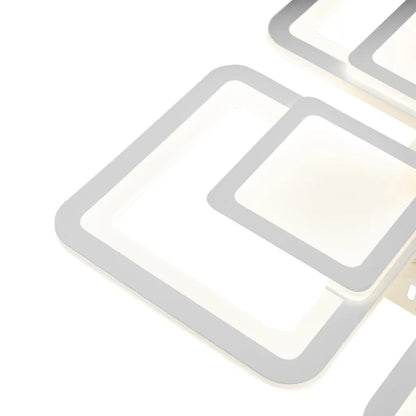LED CHANDIER se sezamovým dálkovým ovládáním, 77W, 4 čtverce, studené/horké/neutrální světlo, nestabilní, bílá