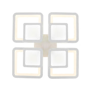 LED CHANDIER se sezamovým dálkovým ovládáním, 77W, 4 čtverce, studené/horké/neutrální světlo, nestabilní, bílá