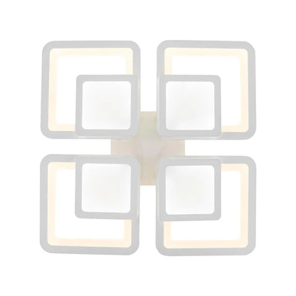 LED CHANDIER se sezamovým dálkovým ovládáním, 77W, 4 čtverce, studené/horké/neutrální světlo, nestabilní, bílá