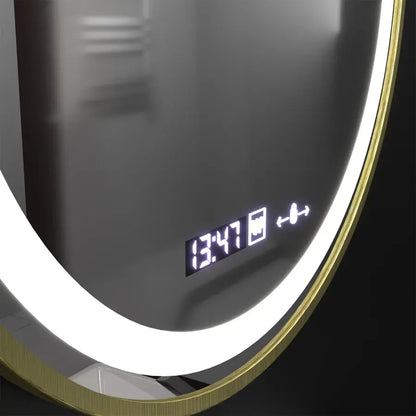 Mirror LED kolem 70 cm Celesti Royale Gold Motiongllow Marcellow Dimable Clock Defrosting System