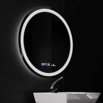 Zrcadlové kulaté LED LED 80 cm Celeste Motionglow Marcello Dimable Clock Dezoring System