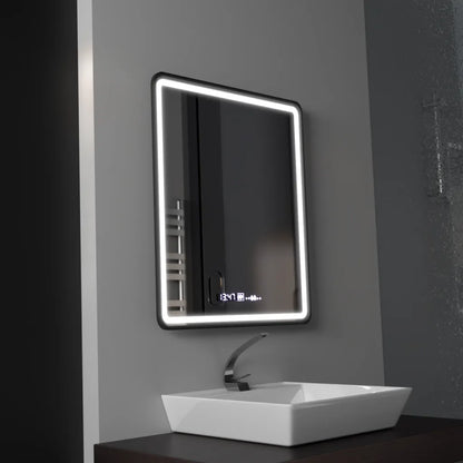Mirror LED Touch Favola System rozmrazování hodin Neagra a teplota 75x90 cm Marcello Funghi Collection