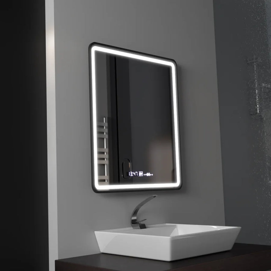Mirror LED Touch Favola System rozmrazování hodin Neagra a teplota 75x90 cm Marcello Funghi Collection
