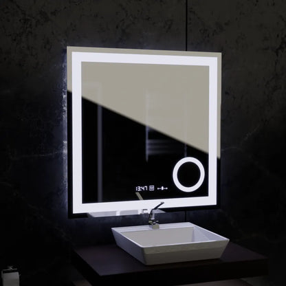 Zrcadlo LED obdélníkový 80x80cm Souverain Motionglow Marcello Desiclatic Clock System & teploměr