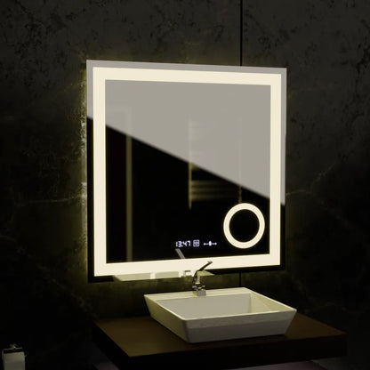 Zrcadlo LED obdélníkový 80x80cm Souverain Motionglow Marcello Desiclatic Clock System & teploměr