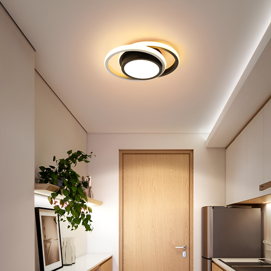 LED LED LED Elio Celio, 16W, 2 kruhy, studené/horké/neutrální světlo, černá