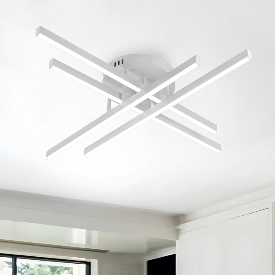 LED lustr GIO na dálkové ovládání, 54W, 4 prvky, studené/studené/neutrální světlo, stmívatelný, bílý