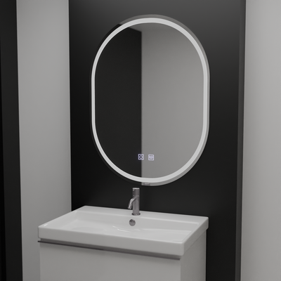 Mirror LED Oval 60x80cm Velara Touch Dimable Demontling System