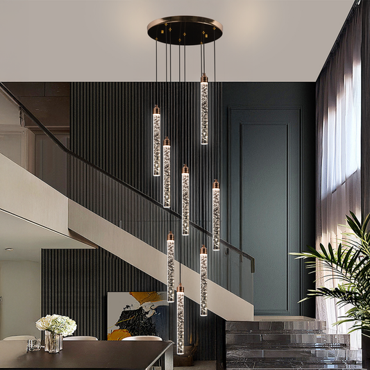 LED křišťálový lustr 22W, teplé/neutrální/studené světlo, průměr 25cm zlatý CM510/H150XW35