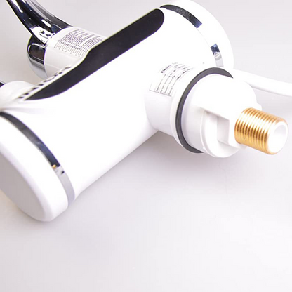 Elektrický kohoutek s okamžitým vytápěním vody, displejem teploty LED, vodorovný s dřezem/vanou, výkonem 3000 W, horká voda 30 ° C-60 ° C, bílá, Z007xdt