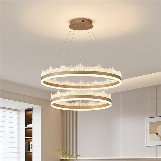 Závěsný LED lustr s dálkovým ovládáním NIVALIS 126W, Kruhy 60x80cm, Studené/Teplé/Neutrální světlo, Stmívatelné, Nastavitelná výška, Zlaté LED lustry s dálkovým ovládáním Výchozí název Alessandro Design