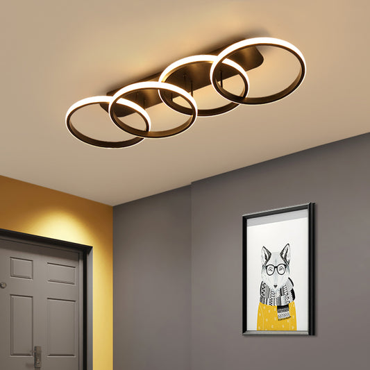 LED LED LED LED ELIO, 24W, 4 Kruhy, studené/horké/neutrální světlo, černá černá