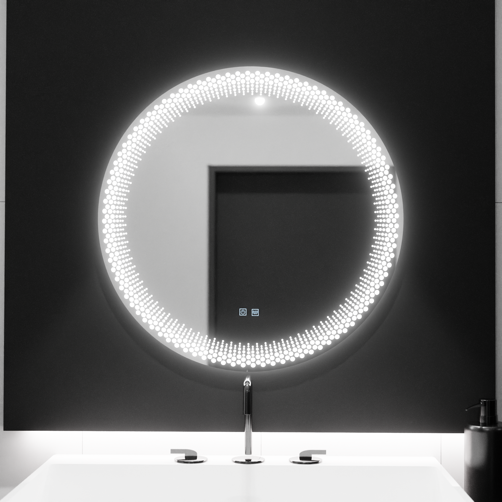 60 cm kulatý LED zrcadlo - Stellaire Touch System neznámé deaktivace