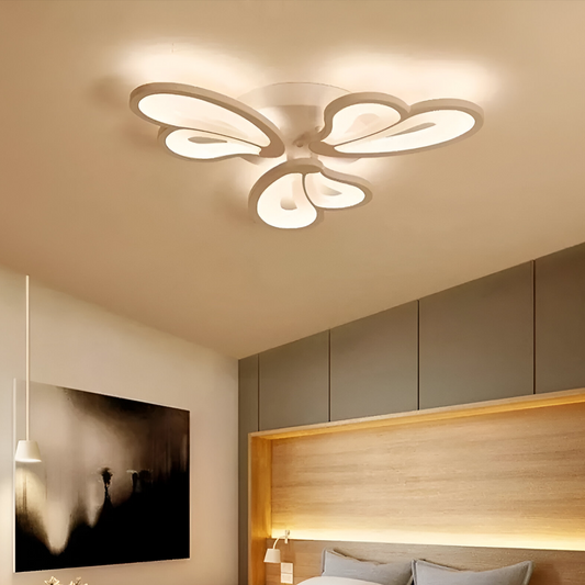 LED chtíč s dálkovým ovládáním květů, 43W, 3 okvětní lístky, chladné/horké/neutrální světlo, nestabilní, bílé