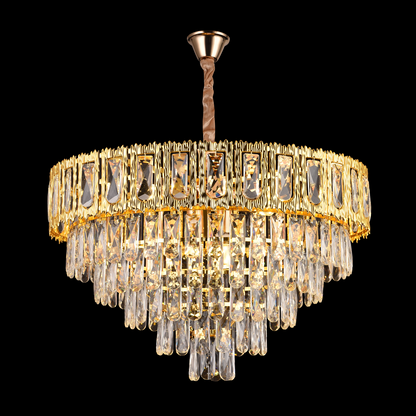 Křišťálový lustr Corona Zaffiro 8xe14, průměr 60 cm, lesklý zlato, výška rebbabilní