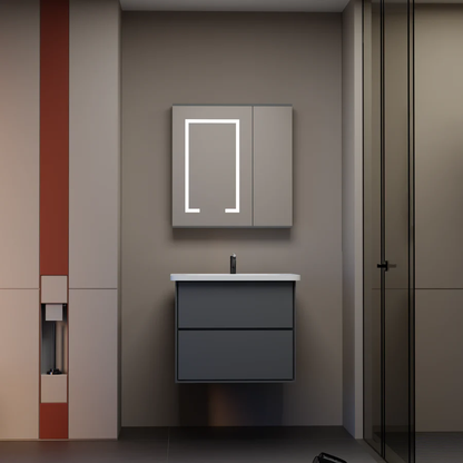 Sada koupelnového nábytku SANTORINI, 60x50cm, 2 kusy, šedá a bílá