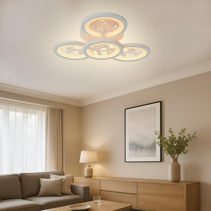 LED lustr s dálkovým ovládáním a krystalem DAISY 49W, 4 Elements, Studené/Teplé/Neutrální světlo, Stmívatelné, Bílá