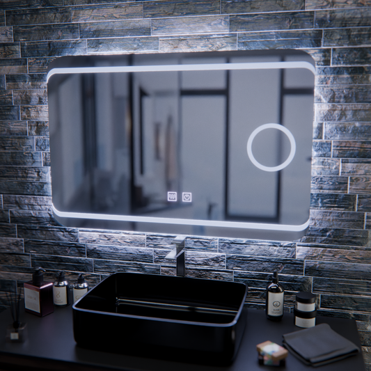 LED zrcadlo E30S/65X45, funkce dotyku a odmlžování, kosmetické světlo, 65x45cm, studené světlo 6000K