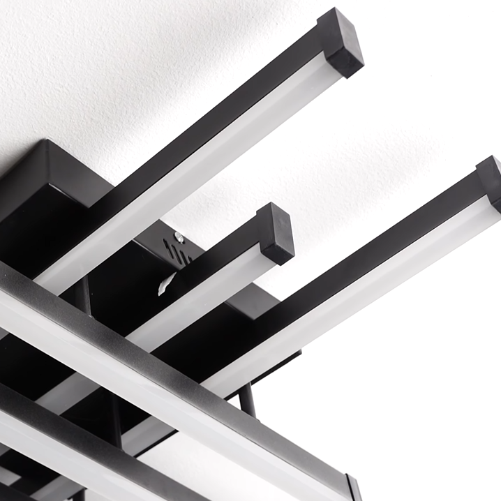 LED lustr s dálkovým ovládáním LINEX, 90W, 8 prvků, studené/teplé/neutrální světlo, stmívatelné, černá