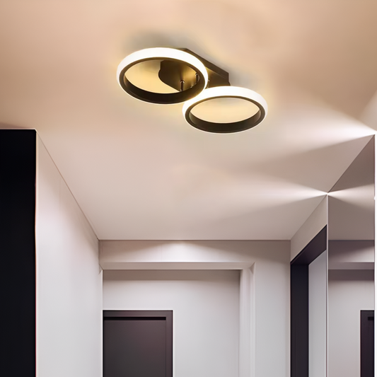 LED LED LED Elio Celio, 16W, 2 kruhy, studené/horké/neutrální světlo, černá