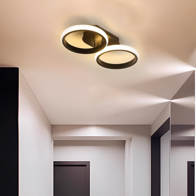 LED LED LED Elio Celio, 16W, 2 kruhy, studené/horké/neutrální světlo, černá