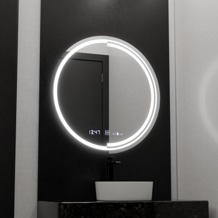 60 cm kulatý LED zrcadlový pohyb Senzor Consuel Marcellow Dimable Clock Defrosting System