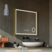 Mirror LED Touch Rolf Rolf Systems, hodiny a teplota 80x60 cm Golden Ramahed Cosmetics Lup
