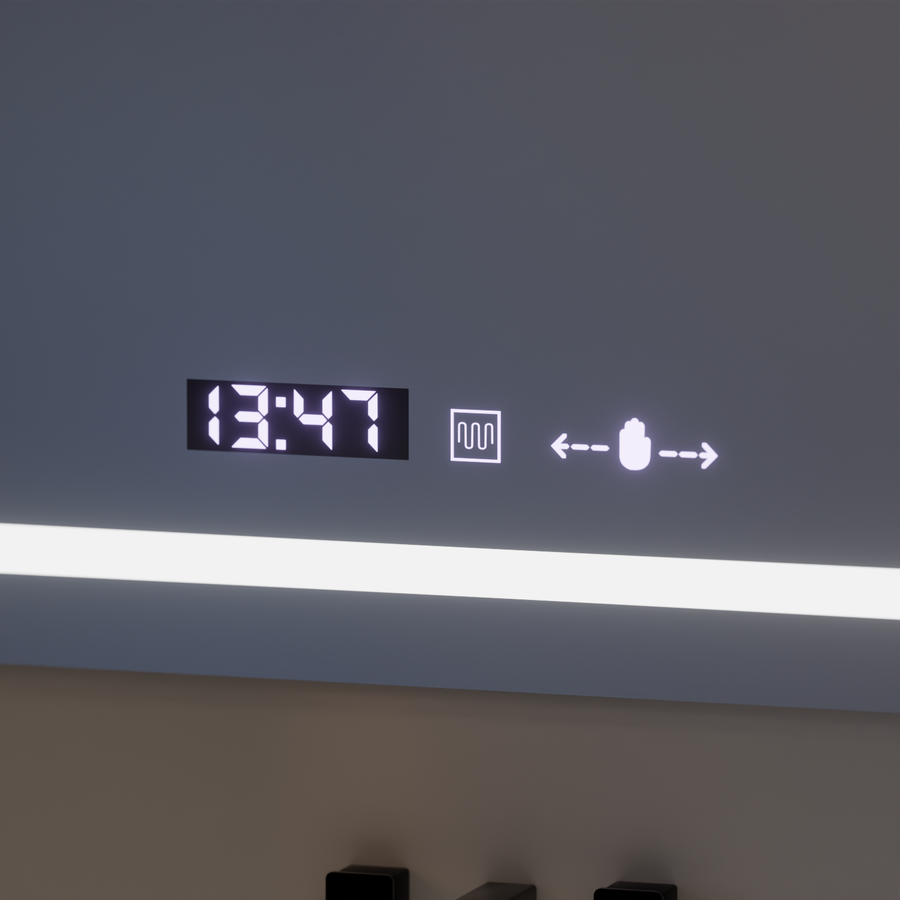 Zrcadlo LED obdélníkový 110x75cm Eclat Motiongllow Marcello Demontring System & teploměr kosmetiky dimable