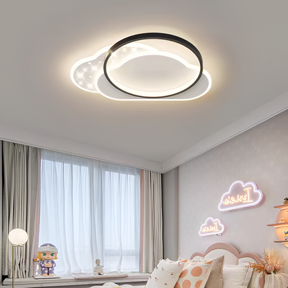 LED lustr s dálkovým ovládáním NUVIA 72W, Cloud, Studené/Teplé/Neutrální světlo, Stmívatelné, Černobílé
