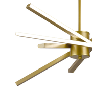 LED lustr s dálkovým ovládáním LT176/5GD, 69W, 5 prvků, studené/teplé/neutrální světlo 3000K/4000K/6000K, stmívatelný, zlatý, nastavitelná výška, kov a akryl