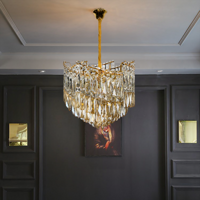 Crystal Chanderier Topkapi Noble 6xe14, průměr 40 cm, lesklé zlato, nastavitelná výška