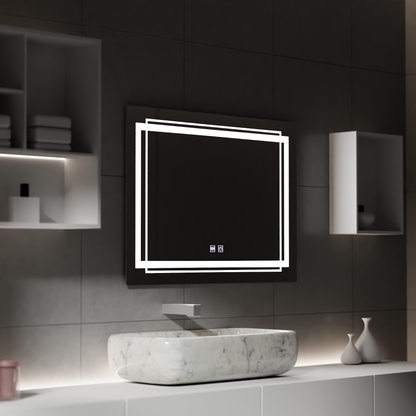 Zrcadlo LED obdélníkový 50x70cm dotykový systém deaktivace Koven