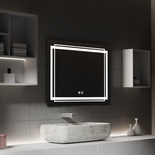 Zrcadlo LED obdélníkový 50x70cm dotykový systém deaktivace Koven