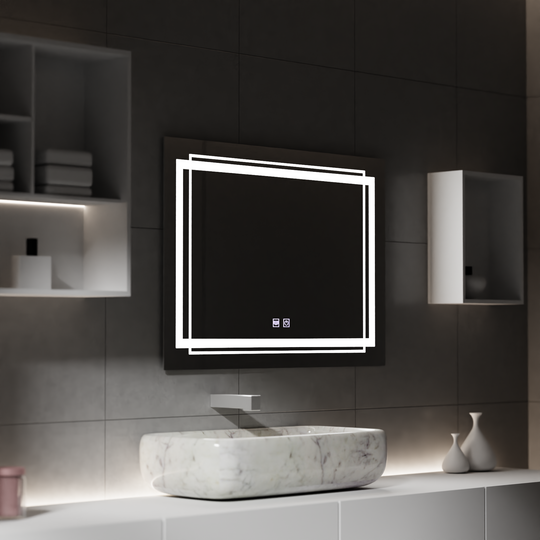 Obdélníkové LED zrcadlo, 80x60cm, KOVEN Touch, Demister System, Stmívatelná zrcátka Korman E Výchozí název Alessandro Design
