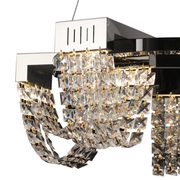 LED křišťálový lustr 30W, CC370/500CH, průměr 49cm, lesklý chrom, teplé neutrální studené světlo 3000K/4000K/6000K Nastavitelná výška, kov a krystal