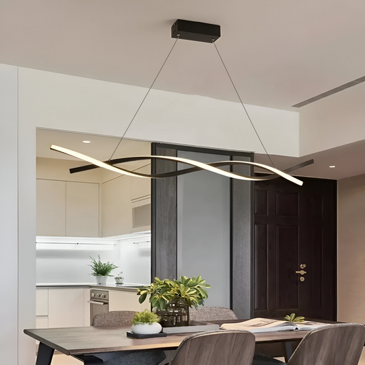 LED CHANDIER SUSPEDENDED s dálkovým ovládáním toku, 80 W, nastavitelná výška, chlad/horké/neutrální světlo, nestabilní, černé