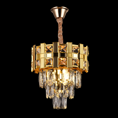 Crydelabre Crystal Aurelio vesta 3xe14, průměr 30 cm, lesklé zlato, výška dorů