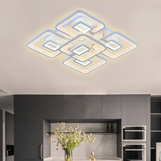 LED chtíč s dálkovým ovládáním, Felix, 5 čtverců, 107 W, studené/horké/neutrální světlo, nestabilní, bílá