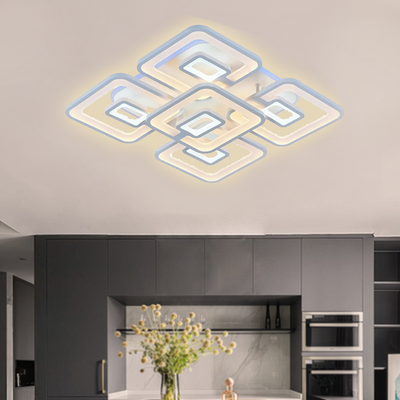 LED chtíč s dálkovým ovládáním, Felix, 5 čtverců, 107 W, studené/horké/neutrální světlo, nestabilní, bílá