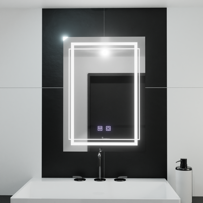 Zrcadlo LED obdélníkový 50x70cm dotykový systém deaktivace Koven