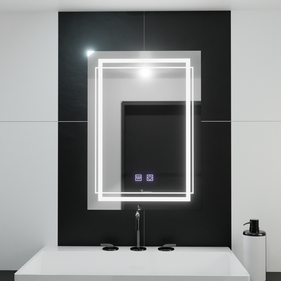 Zrcadlo LED obdélníkový 50x70cm dotykový systém deaktivace Koven