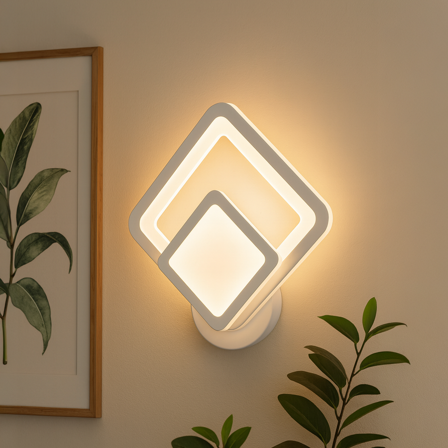 LED nástěnné svítidlo Shani, 12W, bílé, studené/teplé/neutrální světlo