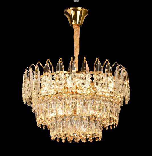 Clarelier Crystal Windsor Elegance 6x E14, průměr 49 cm, lesklé zlato, nastavitelná výška