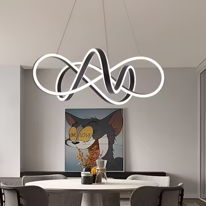LED CHANDIER SUSPEDENDED s dálkovým dálkovým ovladačem Halo, 138W, nastavitelná výška, studená/horká/neutrální světlo, nestabilní, černé