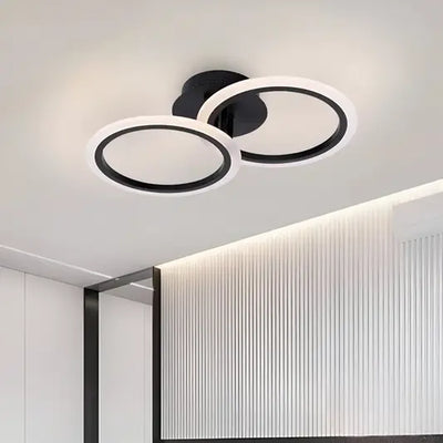 LED CHANDIER s dálkovým ovládáním Betty, 28W, 2 kruhy, studené/horké/neutrální světlo, nestabilní, černé