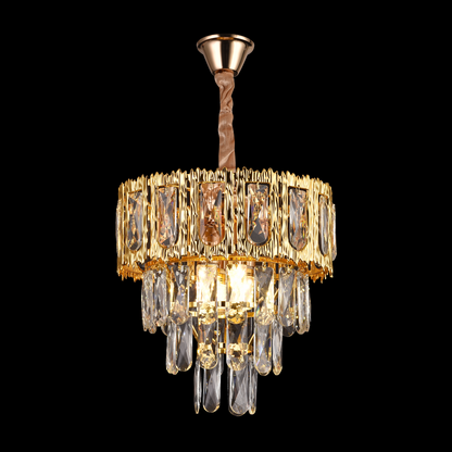 Crystal Chandier Corona Incanto 3xe14, průměr 30 cm, lesklé zlato, reblabilní výška