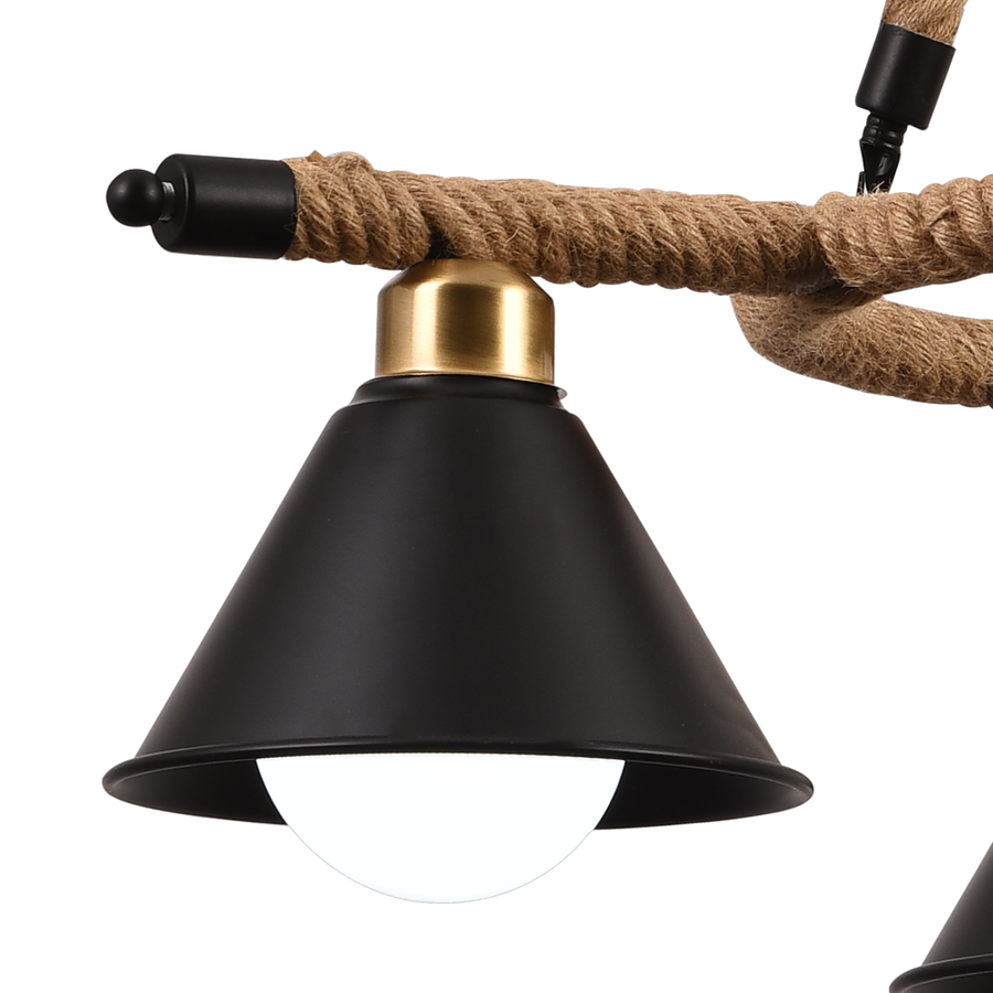 Lustrage chtíč, 2*E27, hnědý, kov a motouz