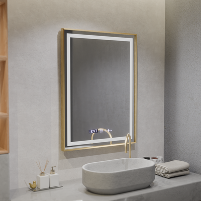 Zrcadlo LED obdélníkový 60x80cm Verite Royale Gold Motiongllow Marcello Dimable Hoding Dezontace