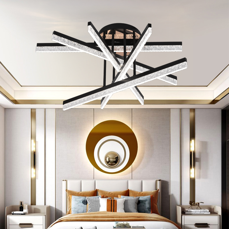 LED lustr s dálkovým ovládáním LT179/5BK, 67W, 5 prvků, studené/teplé/neutrální světlo, stmívatelný, černý